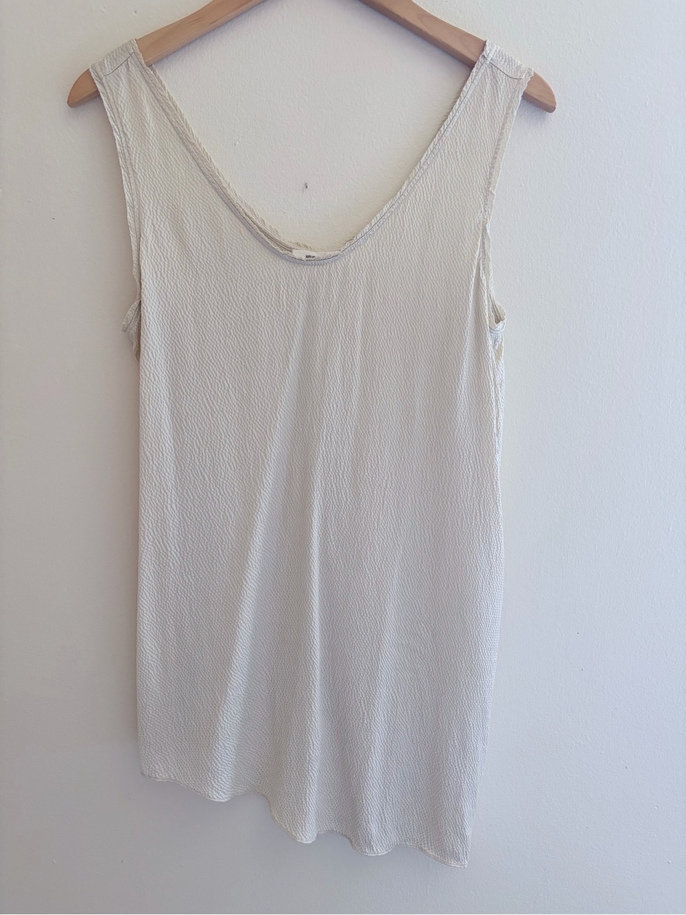 Helmut Lang Cream Sleeveless Scoop Neck Top